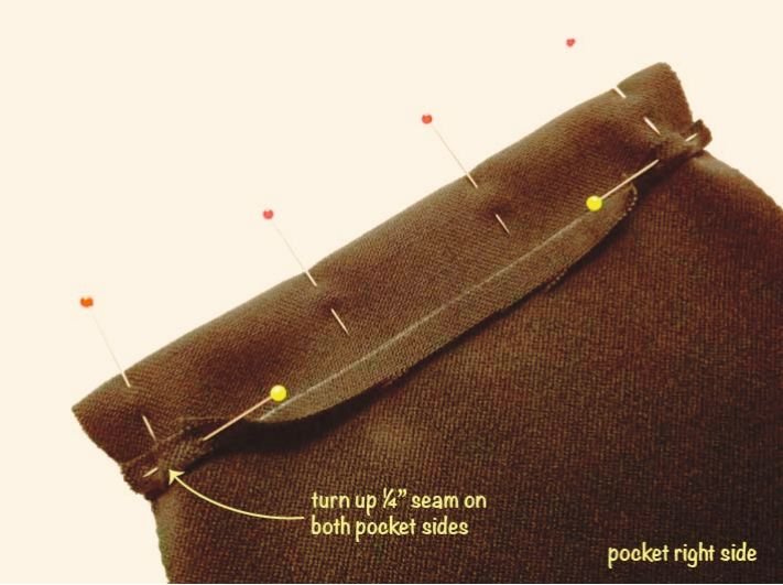 Stitch the Pocket Top Edge