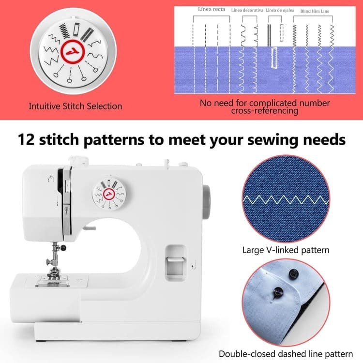 BUXFMHT 12 Stiches Sewing Machine 12 Stitches Pattern