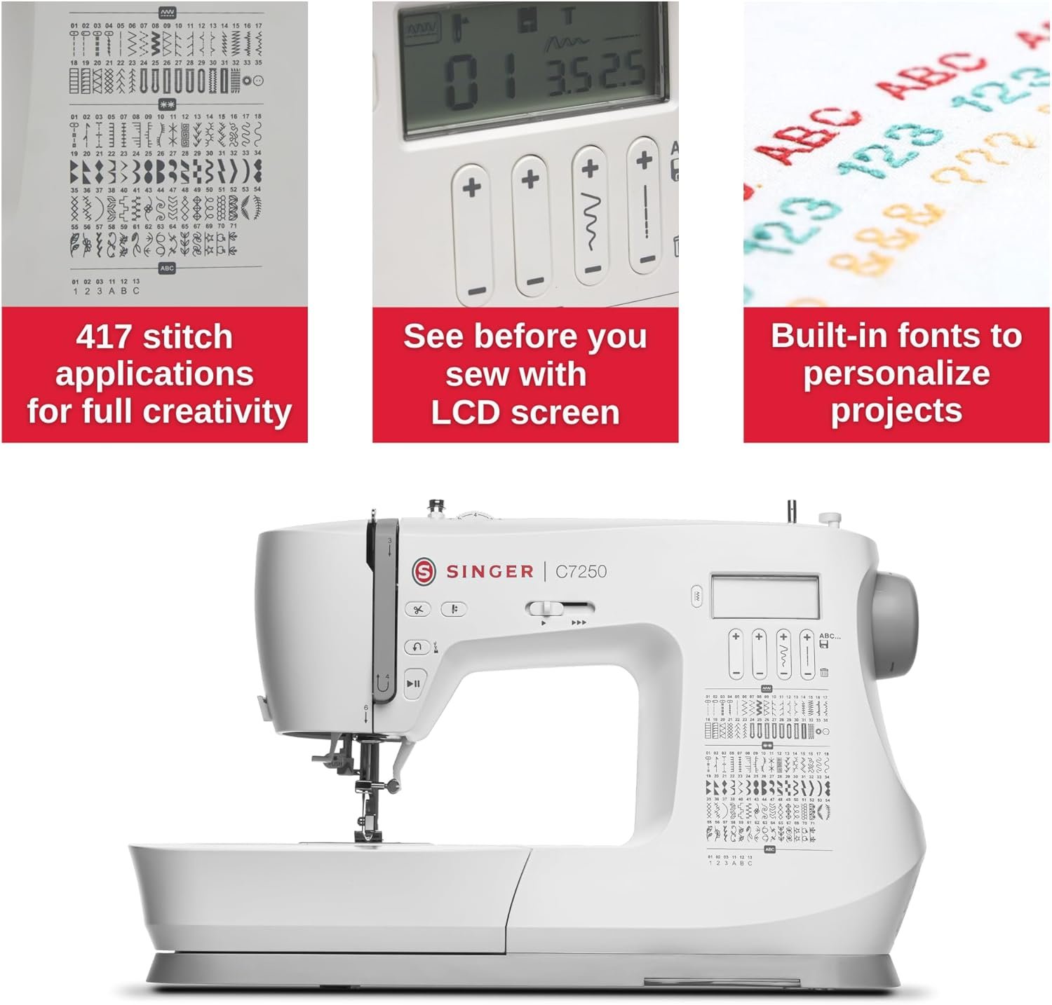 Features of the SINGER C7250 Computerized Machine