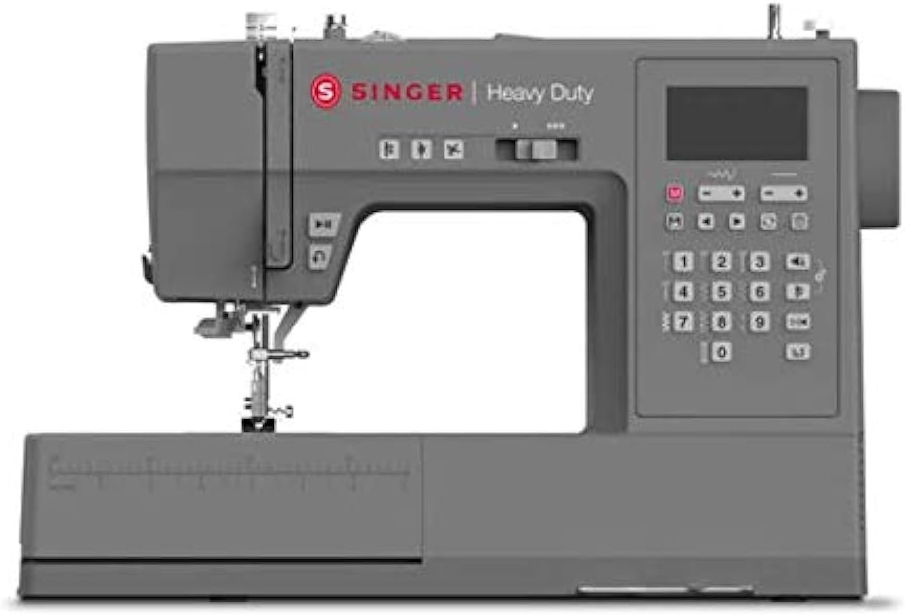 Singer Heavy Duty 6800C Sewing Machine with 586 Stitch Applications and LCD Screen Display (Gray)